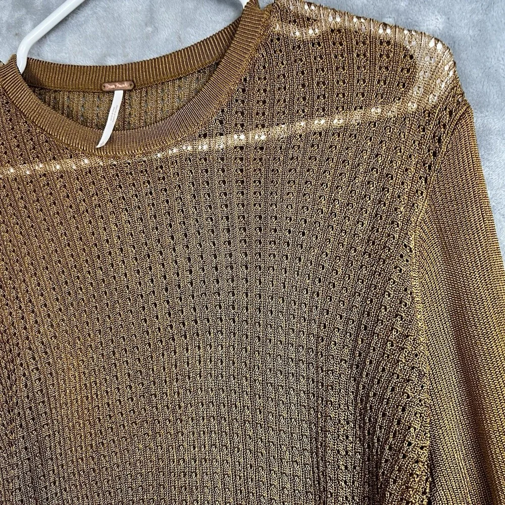 Free People Sweater‎ Women Tiger Eye H20 Crew Pullover Top  Large